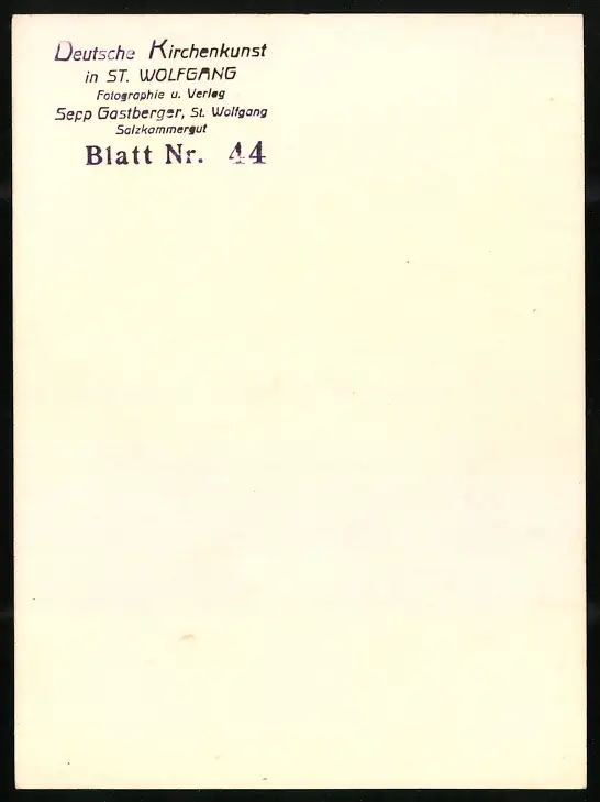 42 Fotografien Sepp Gastberger, St. Wolfgang, Ansicht St. Wolfgang / Salzkammergut, Wallfahrtskirche Innenansichten 47