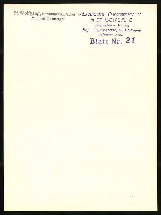 42 Fotografien Sepp Gastberger, St. Wolfgang, Ansicht St. Wolfgang / Salzkammergut, Wallfahrtskirche Innenansichten 48