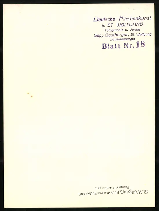 42 Fotografien Sepp Gastberger, St. Wolfgang, Ansicht St. Wolfgang / Salzkammergut, Wallfahrtskirche Innenansichten 52