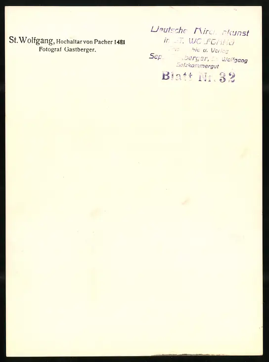 42 Fotografien Sepp Gastberger, St. Wolfgang, Ansicht St. Wolfgang / Salzkammergut, Wallfahrtskirche Innenansichten 53