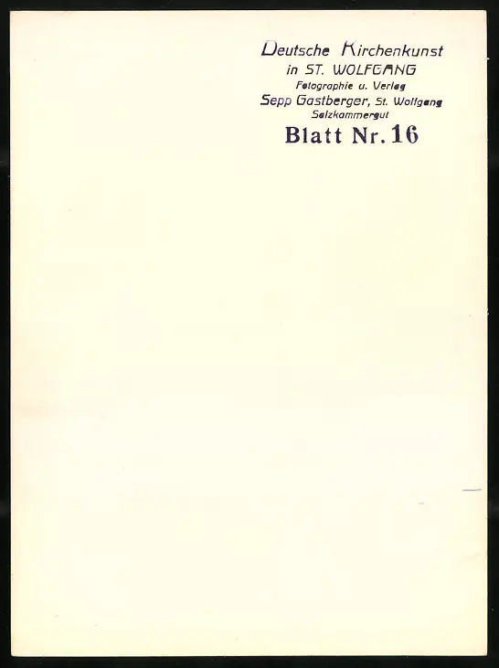 42 Fotografien Sepp Gastberger, St. Wolfgang, Ansicht St. Wolfgang / Salzkammergut, Wallfahrtskirche Innenansichten 56