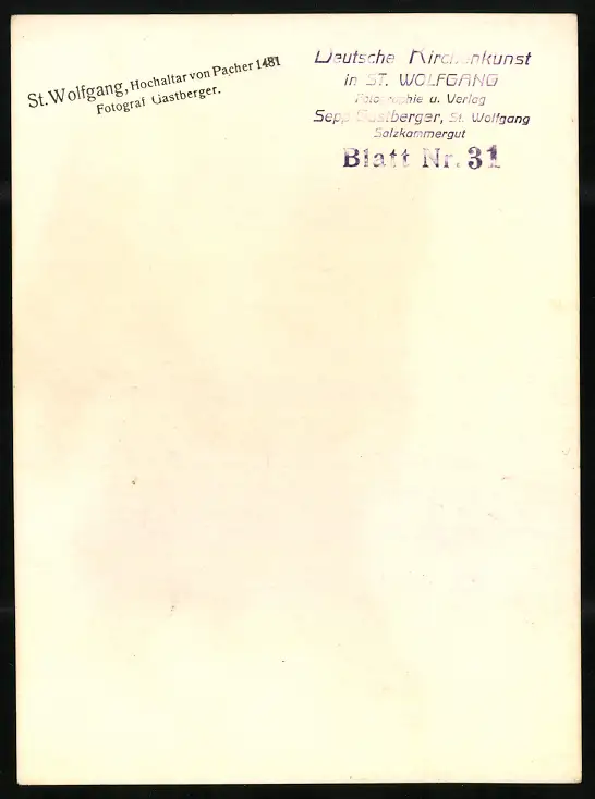 42 Fotografien Sepp Gastberger, St. Wolfgang, Ansicht St. Wolfgang / Salzkammergut, Wallfahrtskirche Innenansichten 57