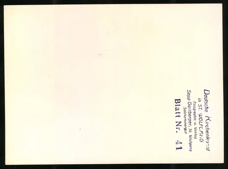 42 Fotografien Sepp Gastberger, St. Wolfgang, Ansicht St. Wolfgang / Salzkammergut, Wallfahrtskirche Innenansichten 59