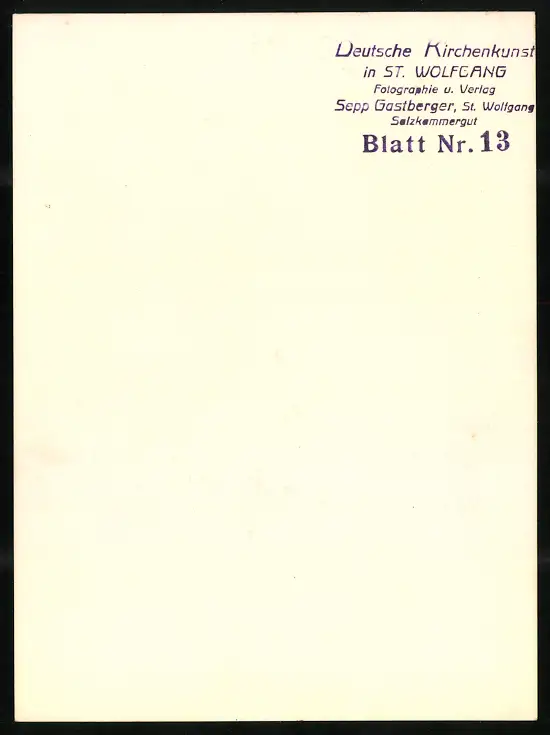 42 Fotografien Sepp Gastberger, St. Wolfgang, Ansicht St. Wolfgang / Salzkammergut, Wallfahrtskirche Innenansichten 62