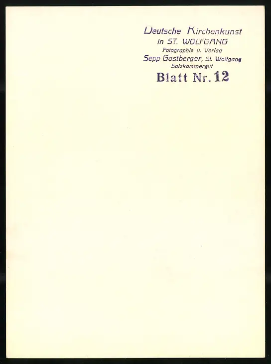 42 Fotografien Sepp Gastberger, St. Wolfgang, Ansicht St. Wolfgang / Salzkammergut, Wallfahrtskirche Innenansichten 64