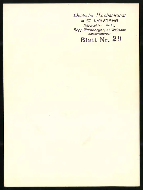 42 Fotografien Sepp Gastberger, St. Wolfgang, Ansicht St. Wolfgang / Salzkammergut, Wallfahrtskirche Innenansichten 65