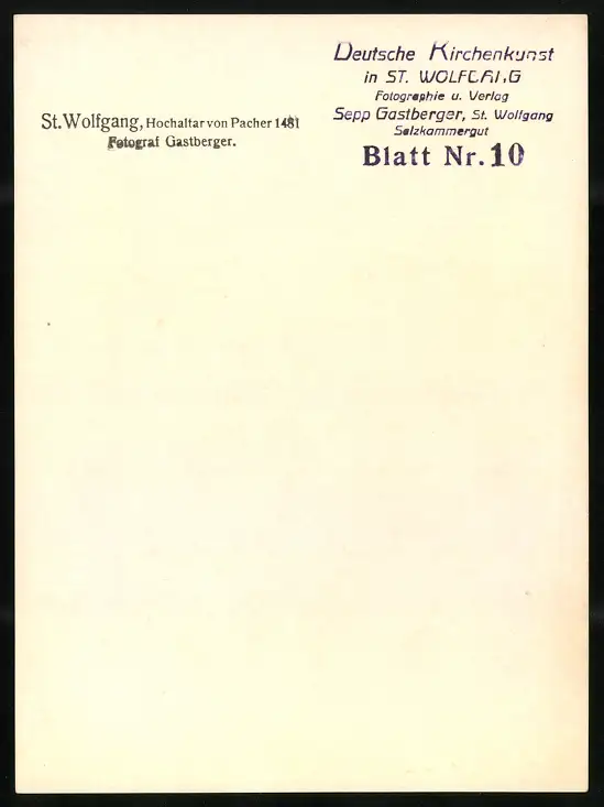 42 Fotografien Sepp Gastberger, St. Wolfgang, Ansicht St. Wolfgang / Salzkammergut, Wallfahrtskirche Innenansichten 68