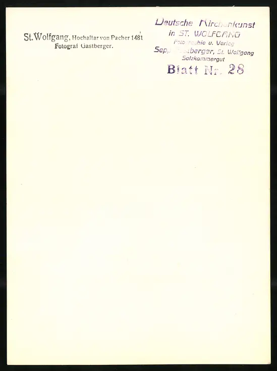 42 Fotografien Sepp Gastberger, St. Wolfgang, Ansicht St. Wolfgang / Salzkammergut, Wallfahrtskirche Innenansichten 69