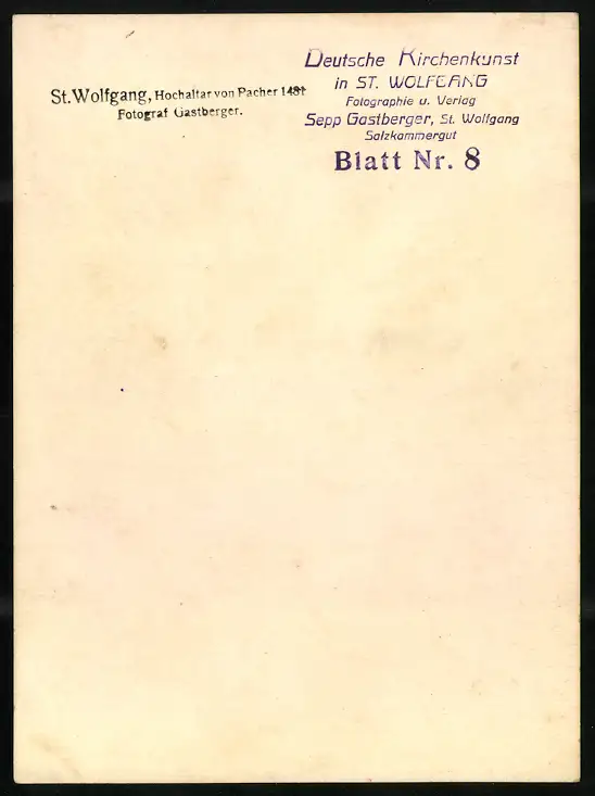 42 Fotografien Sepp Gastberger, St. Wolfgang, Ansicht St. Wolfgang / Salzkammergut, Wallfahrtskirche Innenansichten 72