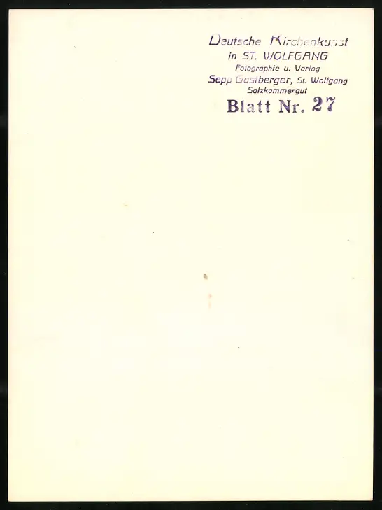 42 Fotografien Sepp Gastberger, St. Wolfgang, Ansicht St. Wolfgang / Salzkammergut, Wallfahrtskirche Innenansichten 73