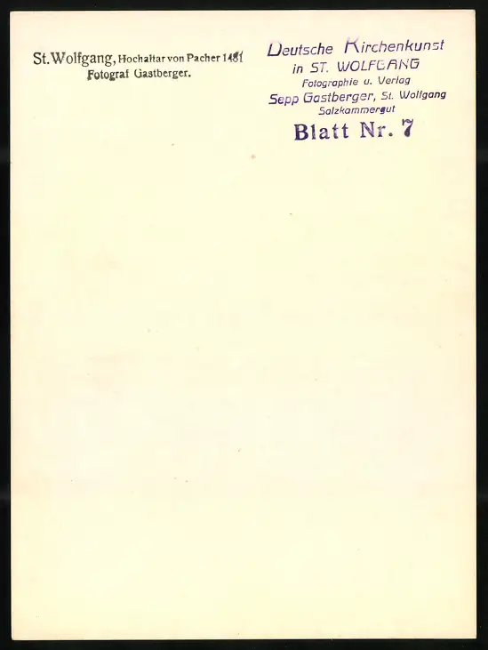 42 Fotografien Sepp Gastberger, St. Wolfgang, Ansicht St. Wolfgang / Salzkammergut, Wallfahrtskirche Innenansichten 74