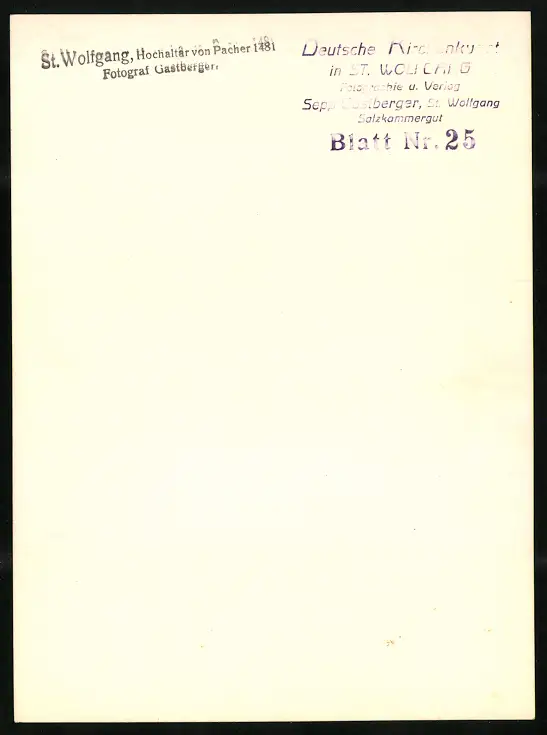 42 Fotografien Sepp Gastberger, St. Wolfgang, Ansicht St. Wolfgang / Salzkammergut, Wallfahrtskirche Innenansichten 81
