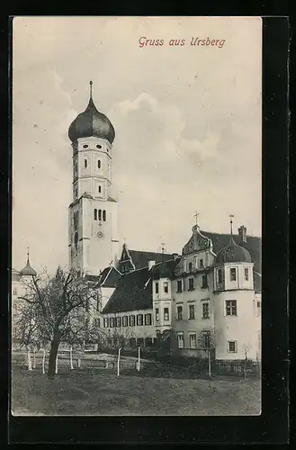 AK Ursberg, Ortspartie mit Kirche