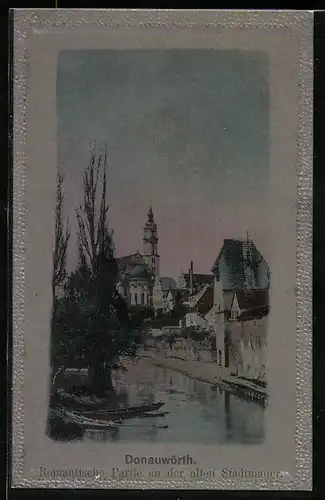 AK Donauwörth, Partie an der alten Stadtmauer