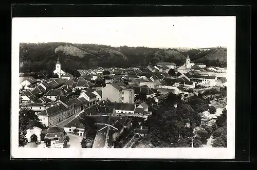 AK Mor. Krumlov, Blick aus der Vogelperspektive auf die Ortschaft