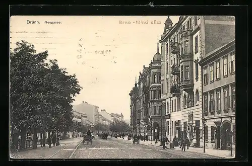 AK Brünn / Brno, Strassenpartie der Neugasse