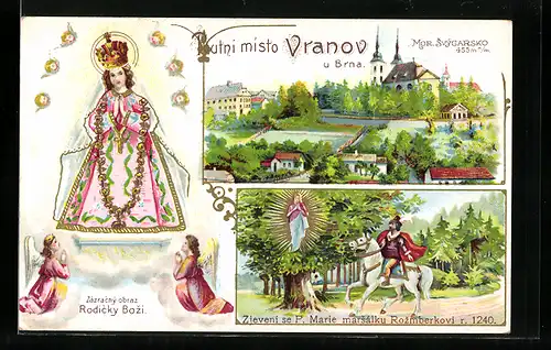 Lithographie Vranov u Brna, Poutni misto, Rodicky Bozi