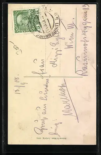 AK Lundenburg, Strassenpartie, Bahnhof, Kirche, Brücke