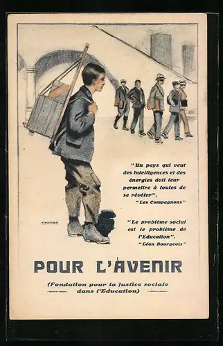 Künstler-AK Fondation pour la justice sociale dans l`Education, Kinderfürsorge