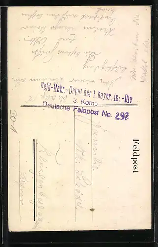 Künstler-AK Sportfest und Volksbelustigung des Feld-Rekr.-Depot 1. bayr. I. Div. am 24. August 1918