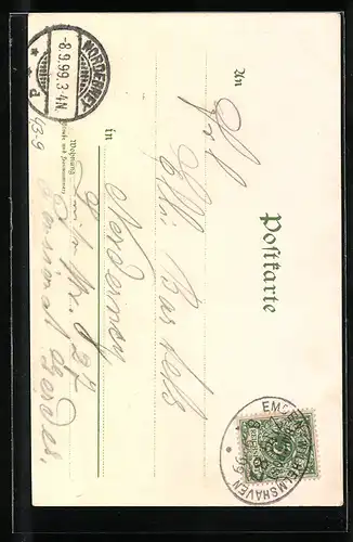 Lithographie Besucher eines Volksfestes betrachten Signora Florchen