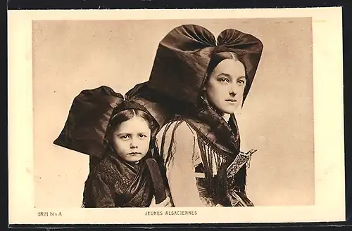 AK Mutter und ihre Tochter in elsässischer Tracht