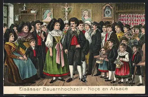 AK Elsässer Bauernhochzeit, Noce en Alsace