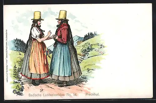 Lithographie Badische Landestrachten, Prechthal