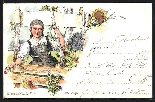 Lithographie Schwenningen, Württembergische Landestrachten