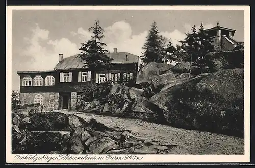 AK Kösseine /Fichtelgebirge, Kosseinehaus mit Turm