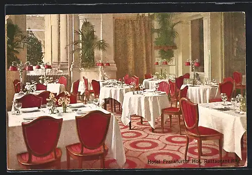 AK Frankfurt a. M., Hotel Frankfurter Hot, Restaurant Ritz, Innenansicht