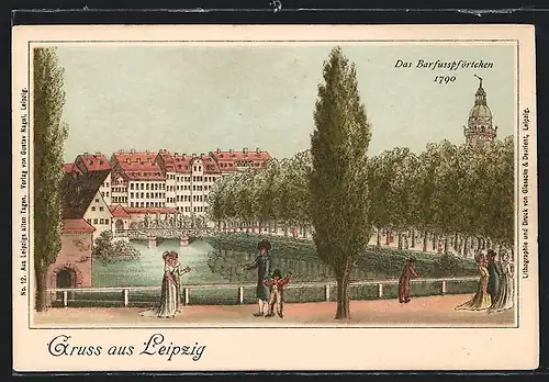 Lithographie Leipzig, Das Barfusspförtchen