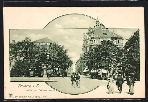 AK Freiberg i. Sa., Blick in die Erbischerstrasse