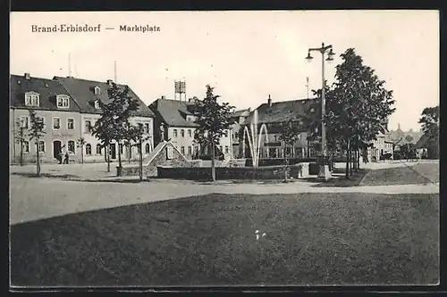 AK Brand-Erbisdorf, Marktplatz mit Springbrunnen
