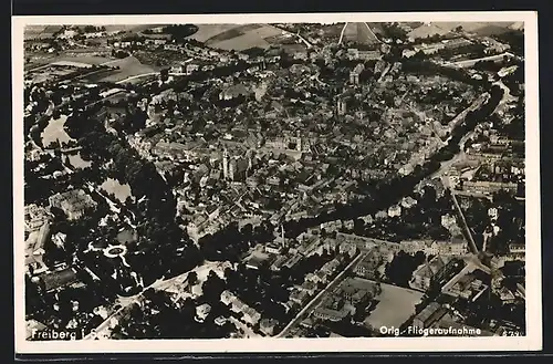 AK Freiberg / Sa., Totalansicht, Fliegeraufnahme