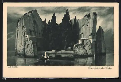 Künstler-AK Arnold Böcklin: die Insel der Toten