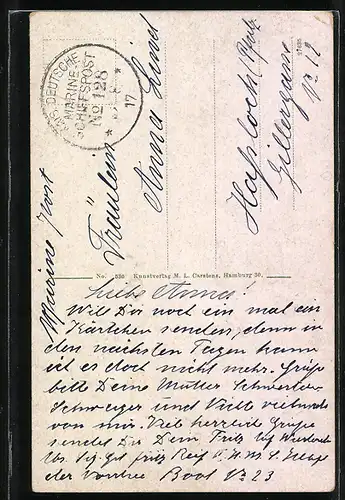 AK Kriegsschiff SMS Friedrich Carl in Fahrt