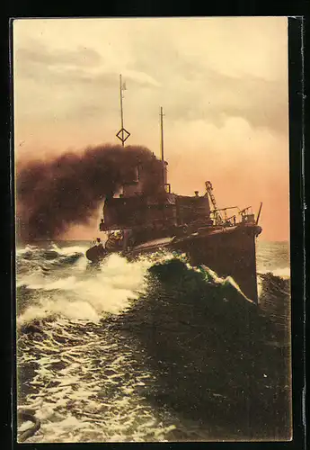 AK Hochseetorpedoboot S96 in voller Fahrt