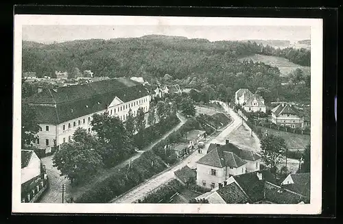 AK Teinitz / Tynec nad Sazavou, Ortspartie mit Hotel