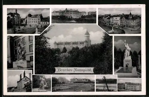 AK Benesov-Konopiste, Schloss Kriegsdenkmal, Statni Pivovar