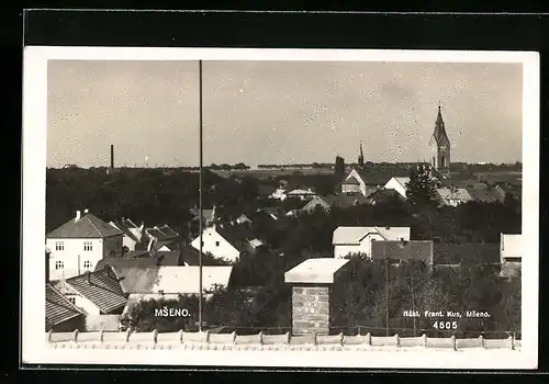 AK Mseno, Blick über die Dächer auf die Kirche