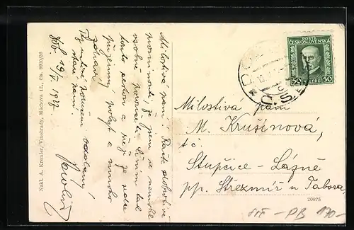 AK Dobris, Flusspartie, Strassenpartie und Schloss, Ortsansichten