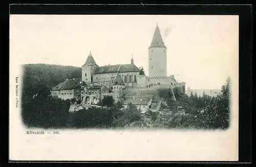 AK Krivoklát, Blick auf die Burg