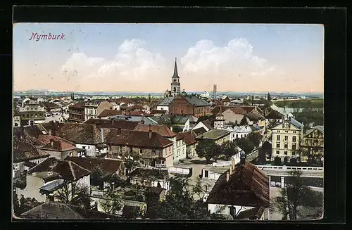 AK Nymburk, Ortsansicht mit Brücke und Kirche