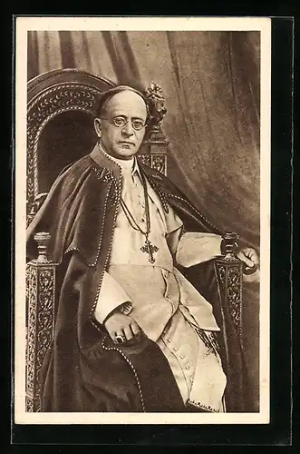 AK Papst Pius XI. sitzend