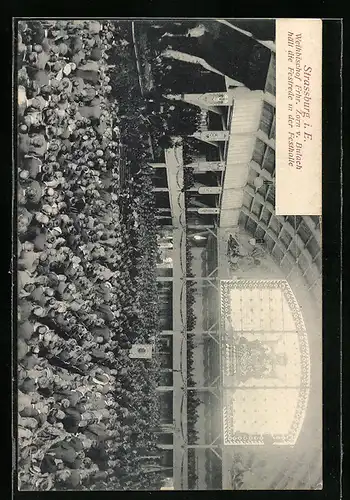 AK Strassburg i. E., Weihbischof Freiherr Zorn von Bulach hält die Festrede in der Festhalle