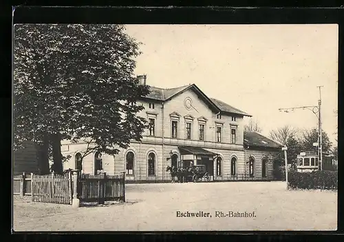 AK Eschweiler, Rh.-Bahnhof, Kutsche