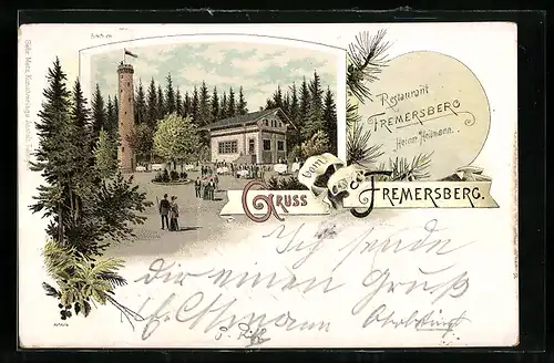 Lithographie Fremersberg, Restaurant Fremersberg, Inh.: Heinr. Heilmann