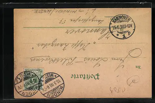 Lithographie Minden /Westf., Ruderboote vor dem Ort