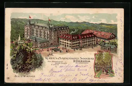 Lithographie Dürrheim, Kurhaus & Salinenhotel Soolbad Dürrheim